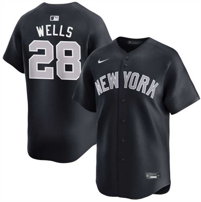 Men%27s New York Yankees #28 Austin Wells Navy 2025 Alternate Limited Stitched Jersey Dzhi